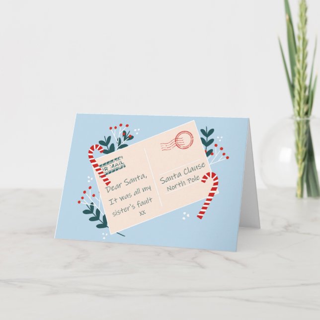 Drôle carte de Noël pour Soeur Witty humour (Devant)