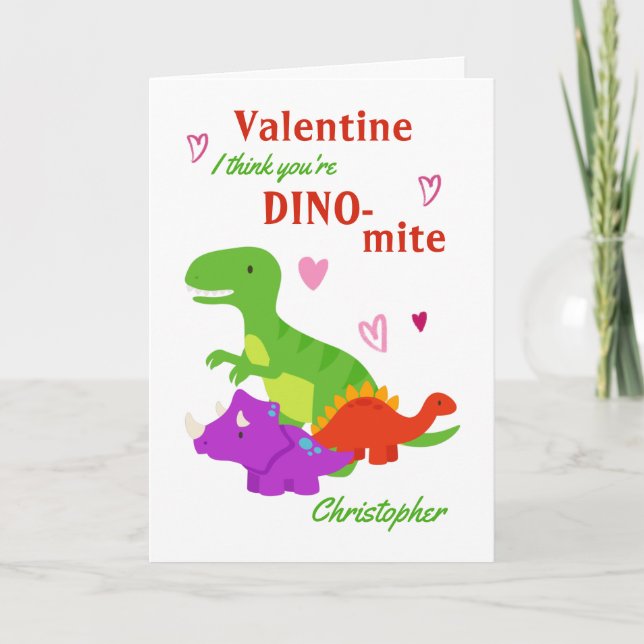 Drôle carte Dino-mite Dinosaur de la Saint Valenti (Devant)
