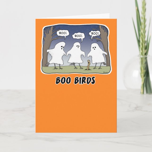 Drôle Carte Halloween : Boo Birds (Devant)