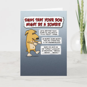 Drôle carte Halloween : Chien Zombie