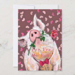 Drôle carte Saint Valentin avec Gentleman Pig