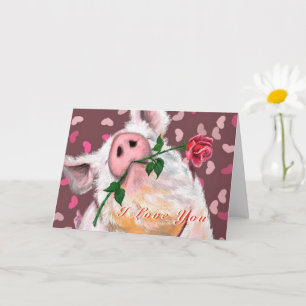 Drôle carte Saint Valentin avec Gentleman Pig