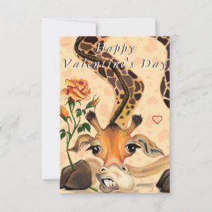 Drôle carte Saint Valentin avec Giraffe Romantique