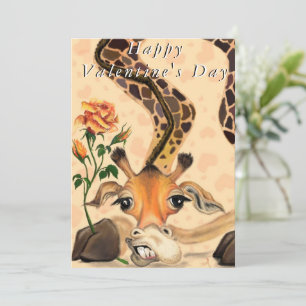 Drôle carte Saint Valentin avec Giraffe Romantique