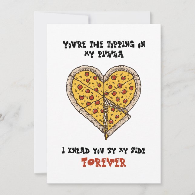 Drôle carte Saint Valentin Parfait pour Pizza Love (Devant)