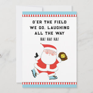 Drôle Cartes de fin de année de Noël de softball