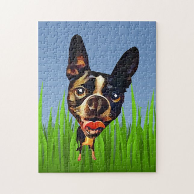 Drôle Carton Boston Terrier 252 Piece Puzzle (Vertical)
