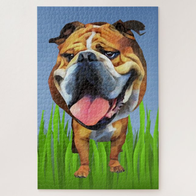 Drôle Cartoon Bulldog 1014 pièce difficile Puzzle (Vertical)