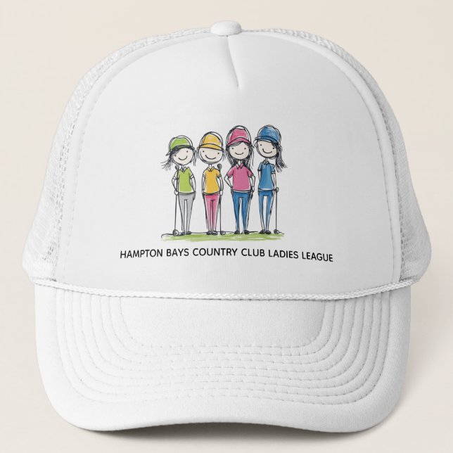 Drôle Cartoon Golf Casquette - Dames League Editio (Devant)