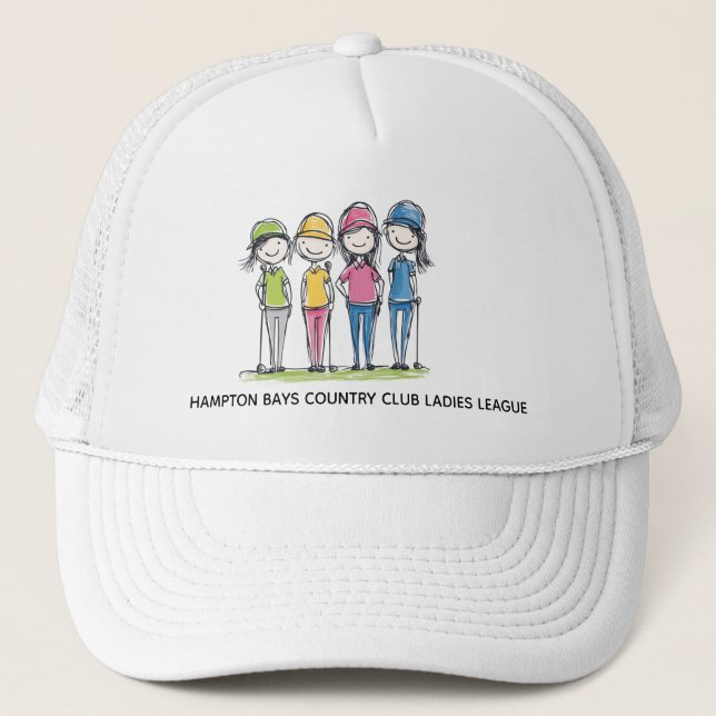 Drôle Cartoon Golf Casquette - Dames League Editio (Devant)