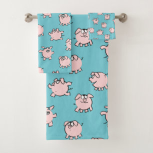 Drôle Cartoon Motif Pig Année Choisir Couleur Bain