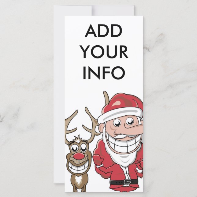 Drôle Cartoon Père Noël et Rudolph (Devant)