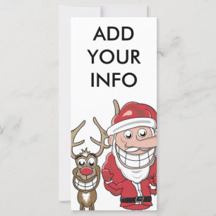 Drôle Cartoon Père Noël et Rudolph