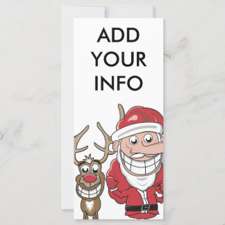 Drôle Cartoon Père Noël et Rudolph