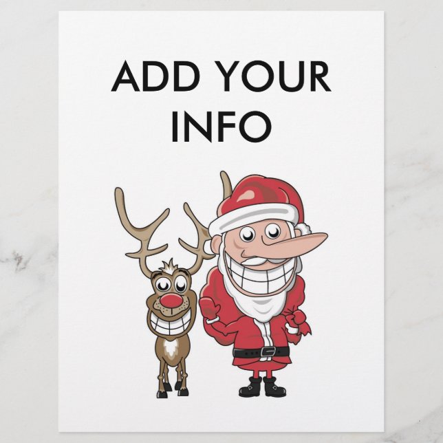 Drôle Cartoon Père Noël et Rudolph (Devant)