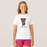 Drôle Cartoon Rottweiler Dog Girls T-shirt
