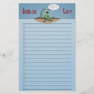 Drôle Cartoon Stationery : Squid-do list case à co