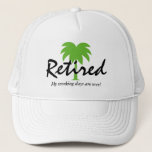 Drôle casquette de retraite avec logo de palmier<br><div class="desc">Drôle casquette de retraite avec logo de palmier. Personnalisable avec votre propre texte.</div>