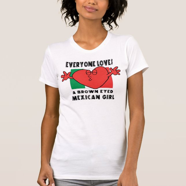 Drôle chacun aime un T-shirt mexicain de fille (Devant)