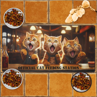 Drôle Chat Alimentation Station Mat