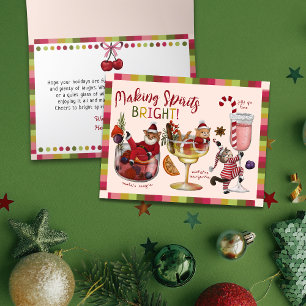 Drôle Chat Colorful Cocktail de Noël Carte de vaca