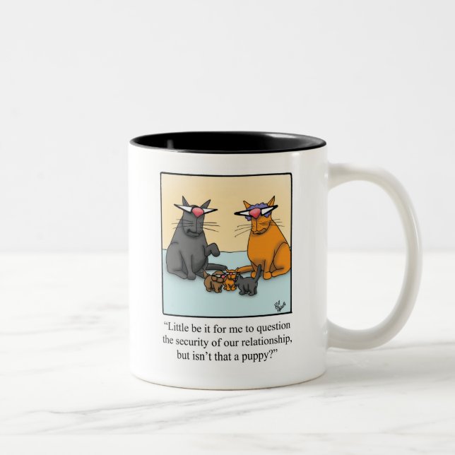 Drôle Chat Et Chien Humour Mug (Droit)