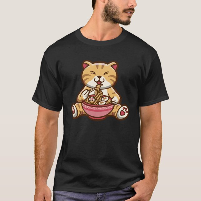 Drôle chat mignon mangeant spaghetti Sweat - shirt (Devant)