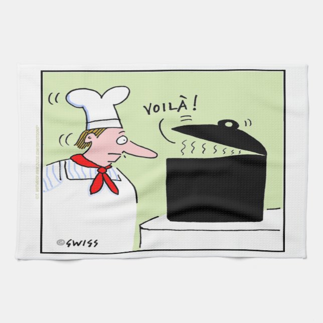 Drôle Chef Français Gourmet Cartoon Serviette de c (Horizontal)