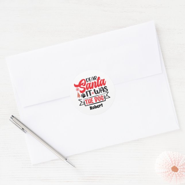 Drôle cher Père Noël ajouter nom autocollant (Enveloppe)
