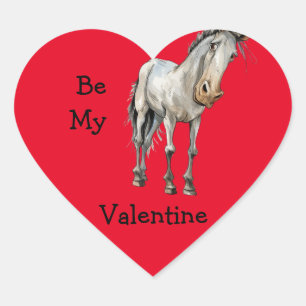Drôle cheval Soyez Mon autocollant Valentine.