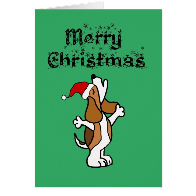 Drôle Chien Beagle chantant des canons de Noël (Devant)