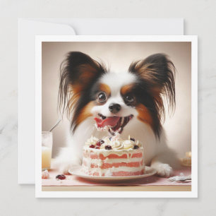 Drôle chien carte d'anniversaire, Papillon anniver