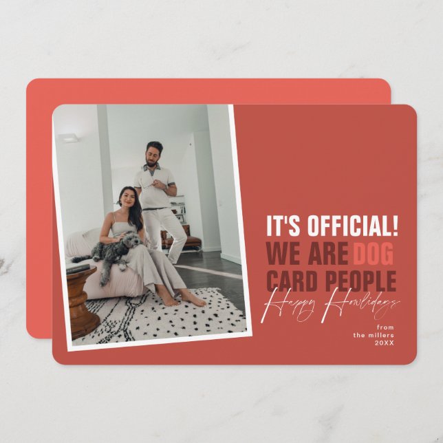 Drôle Chien Carte de Noël Rouge Joyeux Howlidays (Devant / Derrière)