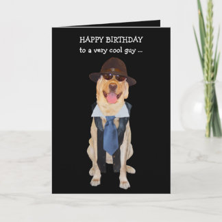 Drôle Chien/Lab Carte d'anniversaire pour Guy