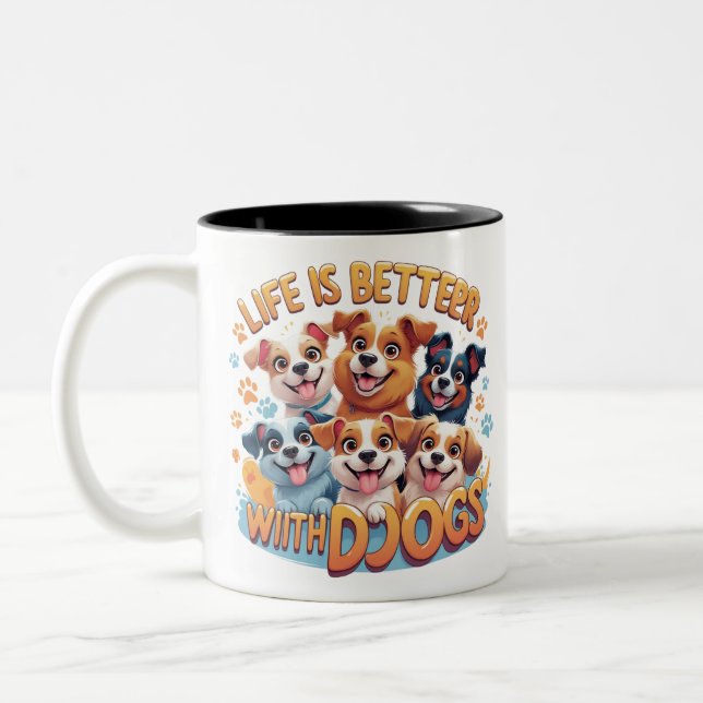 Drôle Chien Mug Amoureux de les chiens Café Cute C (Gauche)