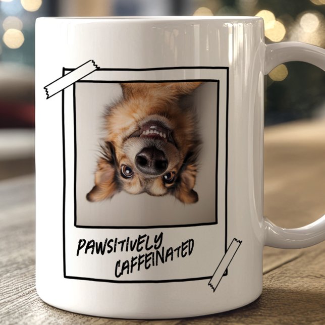 Drôle Chien Photo Mug Café Pawsitivement Caffiné (Funny dog mug Pawsitively caffeinated)