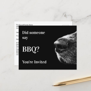 Drôle Chien Summer BBQ Party Postcard Invitation