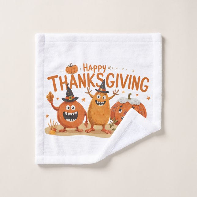 Drôle Citrouilles de Thanksgiving en Casquette sor (Gant de toilette)