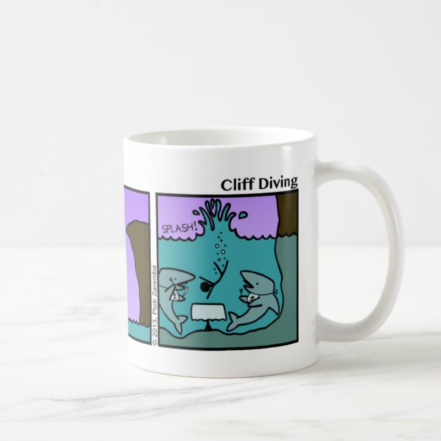 Drôle Cliff Diving Stickman Mug - 108 (Droite)