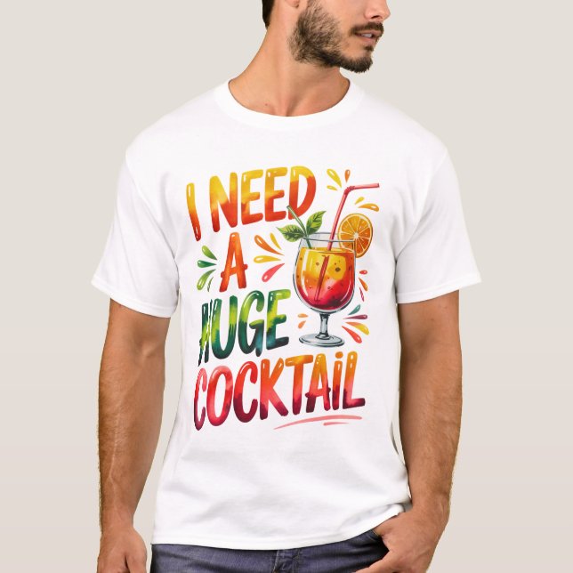 Drôle Cocktail T-shirt Design (Devant)