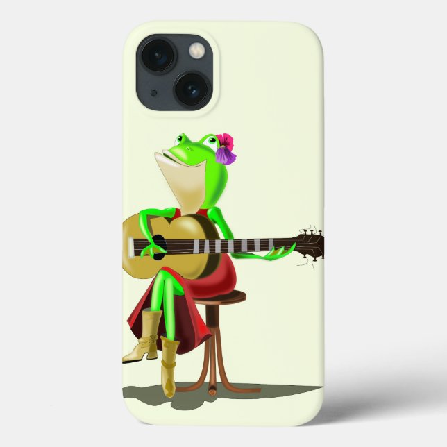 Drôle coque iphone avec grenouille Jouer de la gui (Verso)