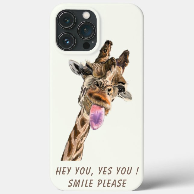 Drôle coque iphone Giraffe - Texte personnalisé (Verso)