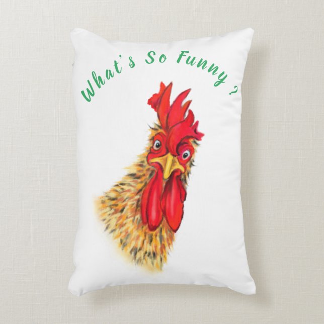 Drôle Coussin Accent avec surprenant Rooster (Devant(Vertical))
