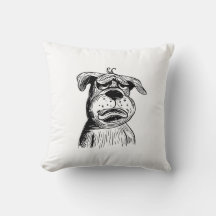 Drôle Coussin Bulldog - "La chatte qui gagne les c