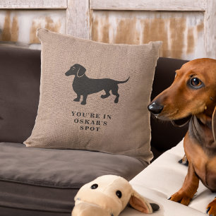 Drôle Coussin Marque la place de Dachshund sur le 