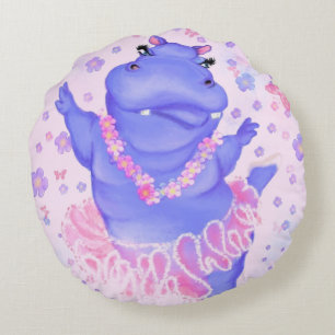 Drôle Coussin Rond Ballerina Hippo Ballet Danseuse