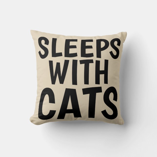 Drôle Coussins de chats, DORMIERS AVEC CHATS (Recto)