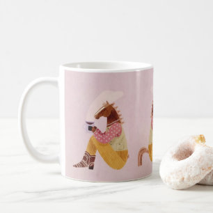 Drôle Cowboy Horse Coffee Mug - Quirky Animal Art