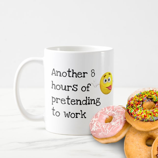Drôle Coworker Prétendant Travailler Photo Mug (Créateur téléchargé)