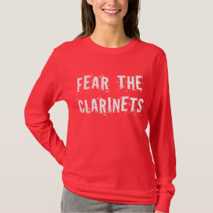 Drôle crainte le T-shirt des femmes de clarinettes